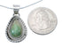 Navajo Sterling Silver Turquoise 18-1/8" Italian Snake Chain Pendant Necklace Set AX127470
